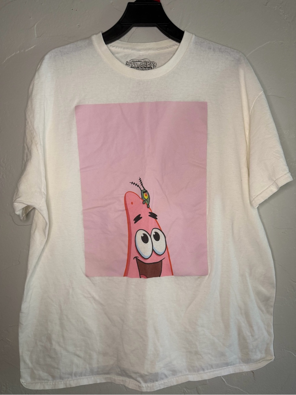 SpongeBob Squarepants White Tee with Pink Patrick Star Print